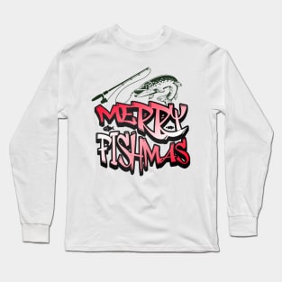 Merry Fishmas - Funny Christmas Fishing Long Sleeve T-Shirt